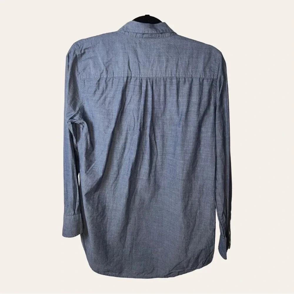 J. Crew Chambray Half Button Up Tunic Size Small - image 6